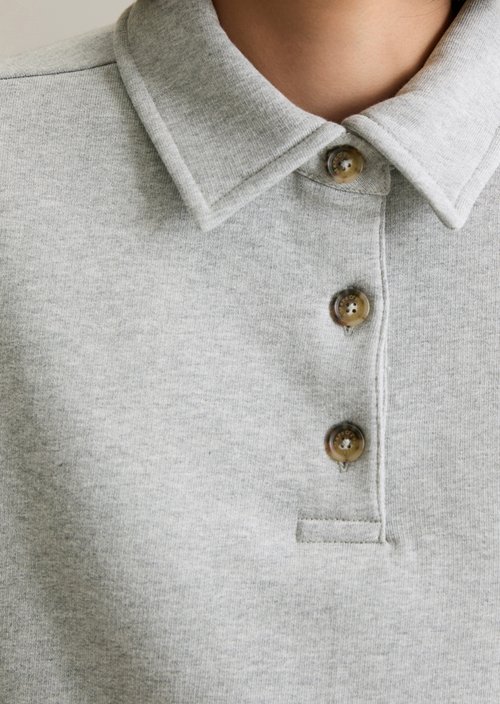 Polo sweatshirt relaxed — Stone Melange