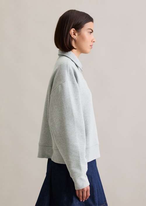 Polo sweatshirt relaxed — Stone Melange