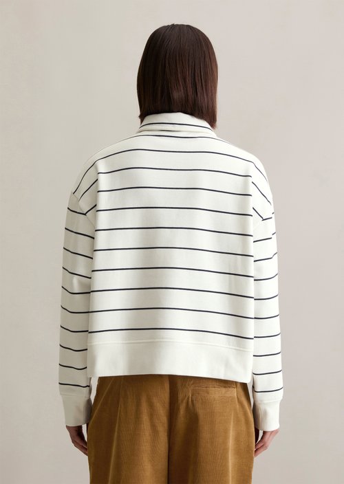 Striped polo sweatshirt relaxed — Offwhite