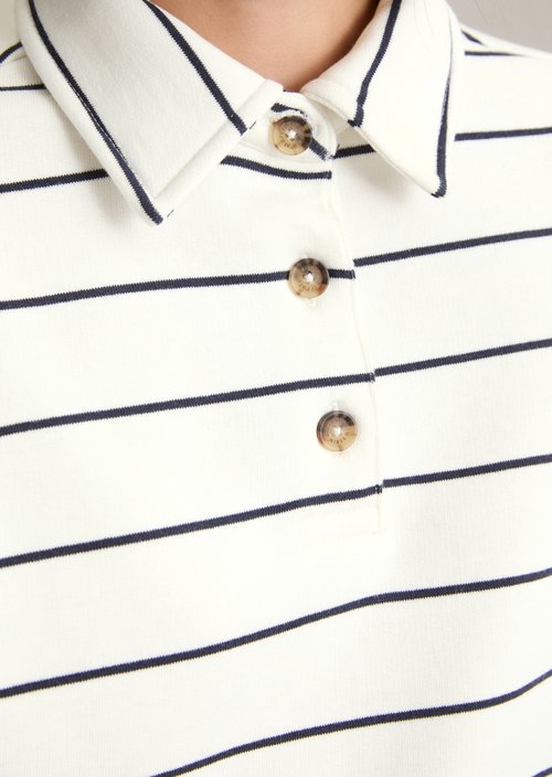 Striped polo sweatshirt relaxed — Offwhite