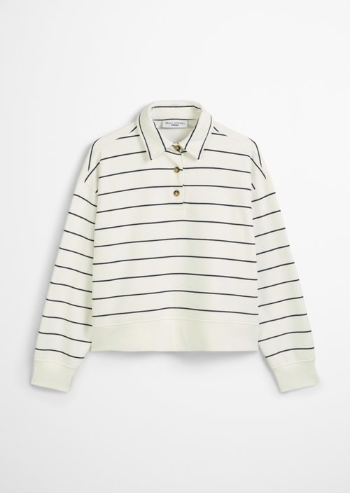 Striped polo sweatshirt relaxed — Offwhite