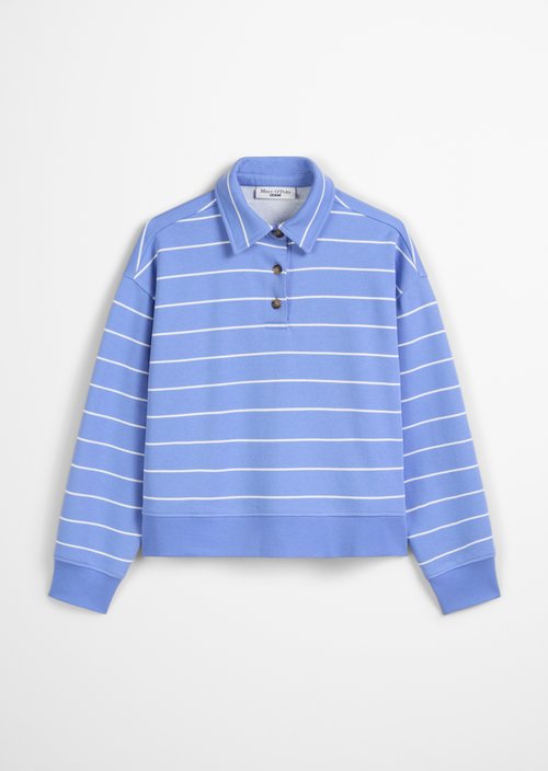 Striped polo sweatshirt relaxed — Medium Blue