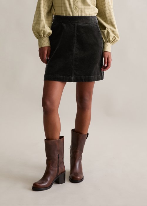 Corduroy mini skirt regular — Black
