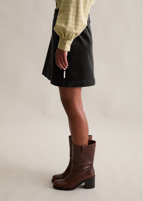 Corduroy mini skirt regular — Black