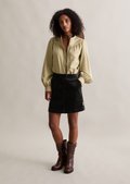 Corduroy mini skirt regular made from a stretchy organic cotton