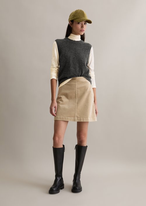 Corduroy mini skirt regular — Frosty Sand