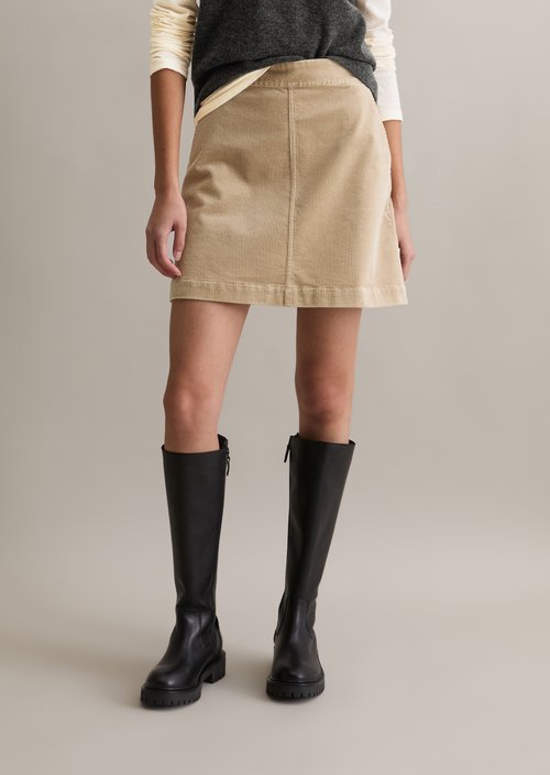 Corduroy mini skirt regular — Frosty Sand