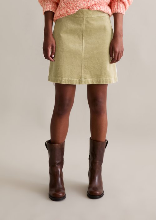 Corduroy mini skirt regular — Artichoke Leaf
