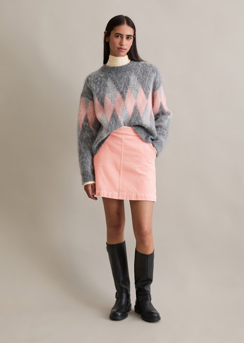 Corduroy mini skirt regular — Rose Powder