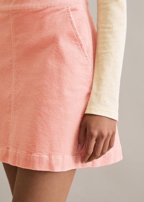 Corduroy mini skirt regular — Rose Powder