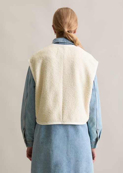 Curly sweat vest relaxed — White Blush