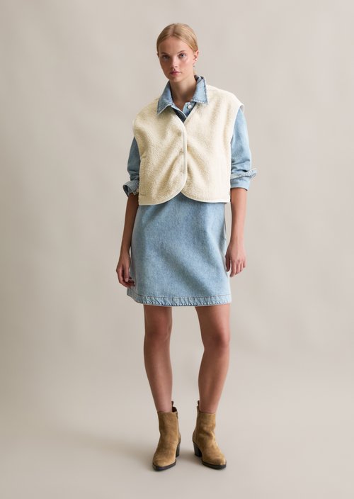 Curly sweat vest relaxed — White Blush