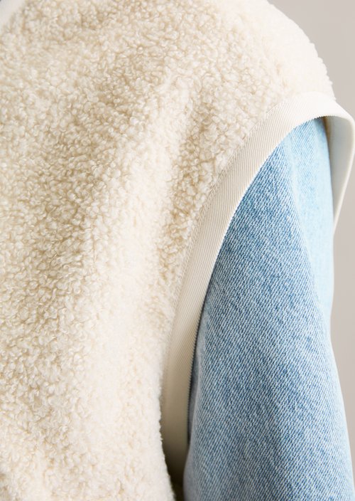 Curly sweat vest relaxed — White Blush