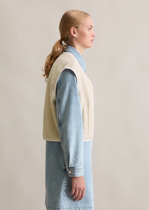 Curly sweat vest relaxed — White Blush