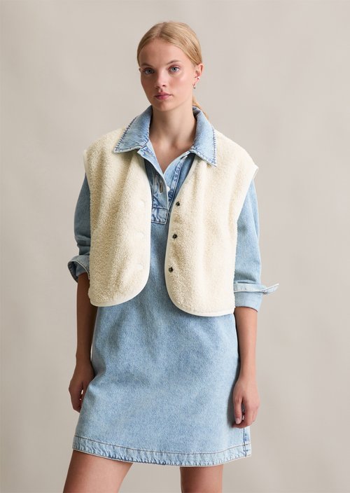 Curly sweat vest relaxed — White Blush