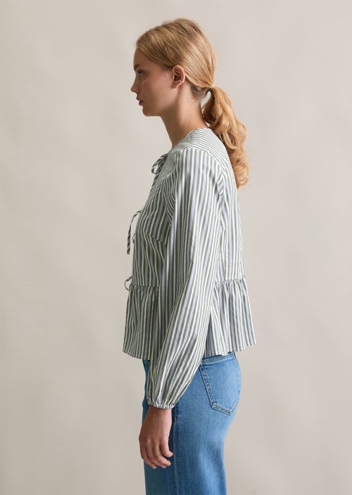 Striped blouse shaped — Light Green