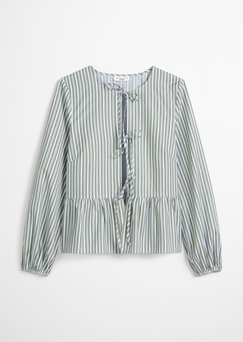 Striped blouse shaped — Light Green