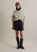 Corduroy mini skirt A-shape made from organic cotton stretch