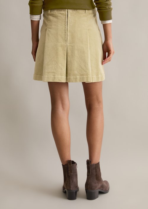 Corduroy mini skirt A-shape — Artichoke Leaf