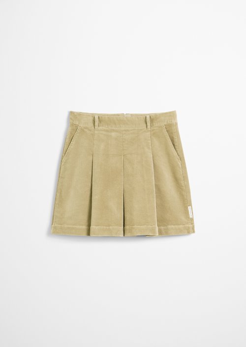 Corduroy mini skirt A-shape — Artichoke Leaf