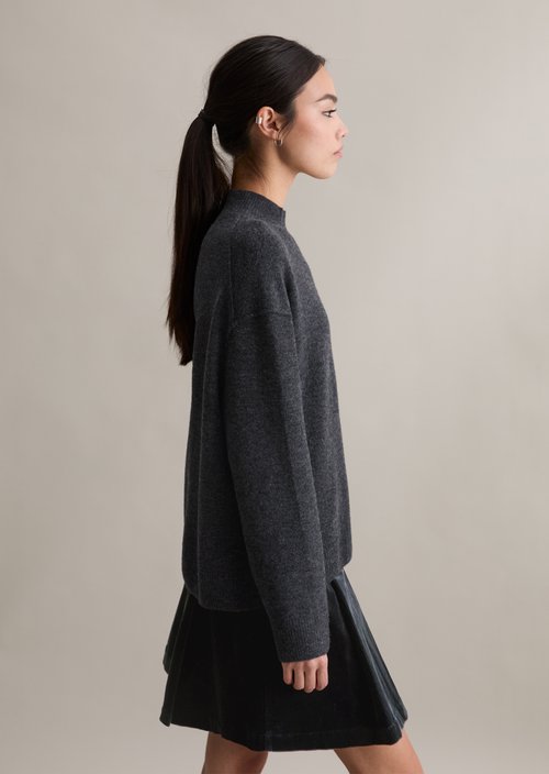 Knitted sweater regular — Anthra Melange