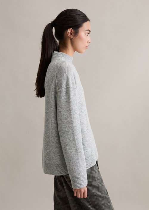 Knitted sweater regular — Stone Melange