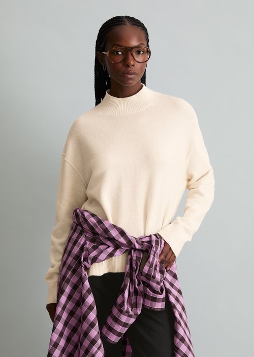 Knitted sweater regular — White Blush