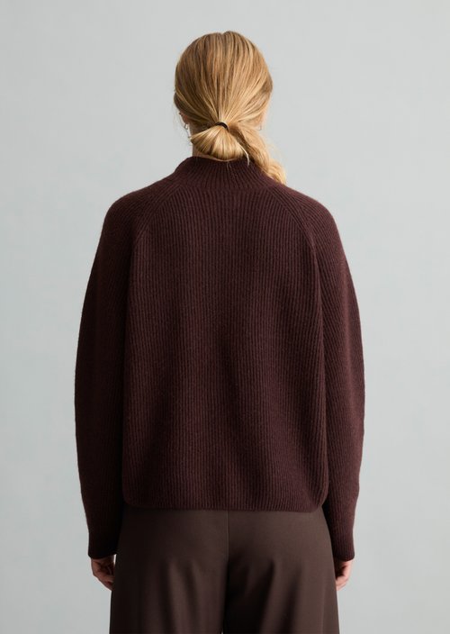 Knitted sweater regular — Dark Brown Melange