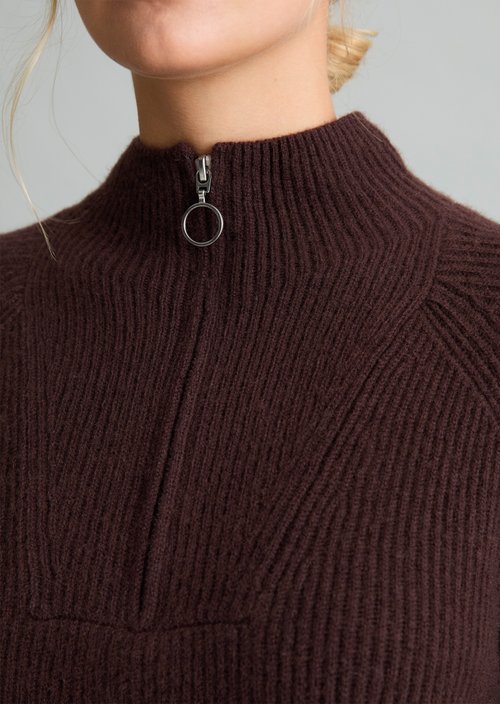 Knitted sweater regular — Dark Brown Melange