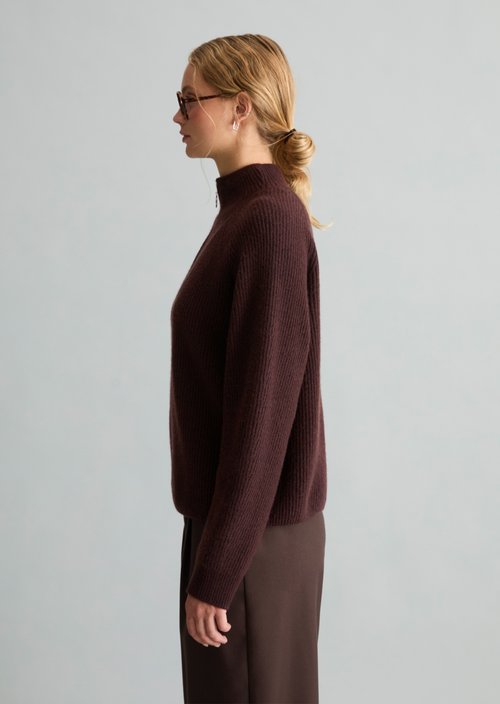 Knitted sweater regular — Dark Brown Melange