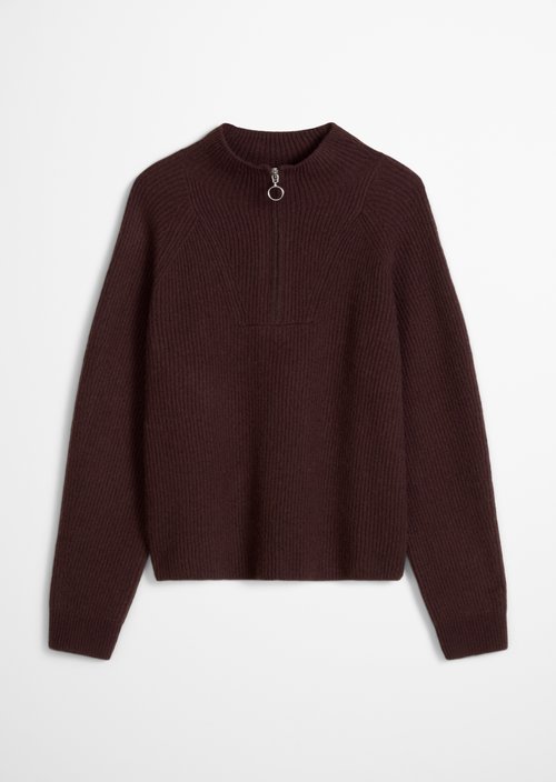Knitted sweater regular — Dark Brown Melange