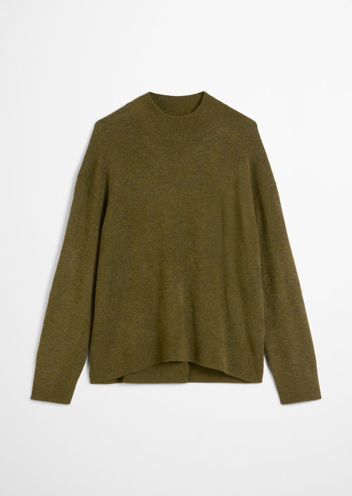 Knitted sweater regular — Dark Green Melange