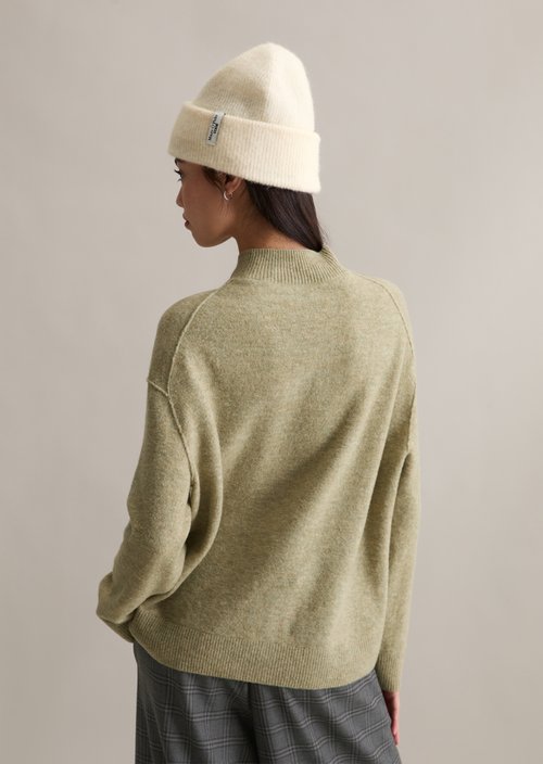 Knitted sweater regular — Medium Green Melange