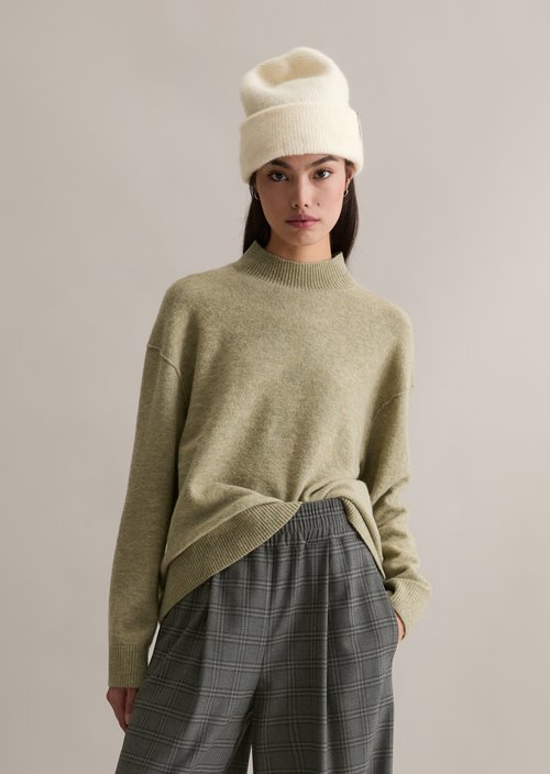 Knitted sweater regular — Medium Green Melange