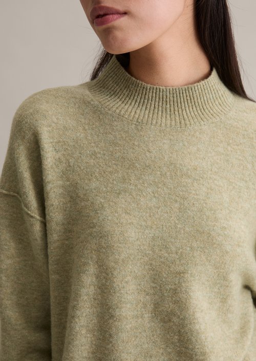 Knitted sweater regular — Medium Green Melange