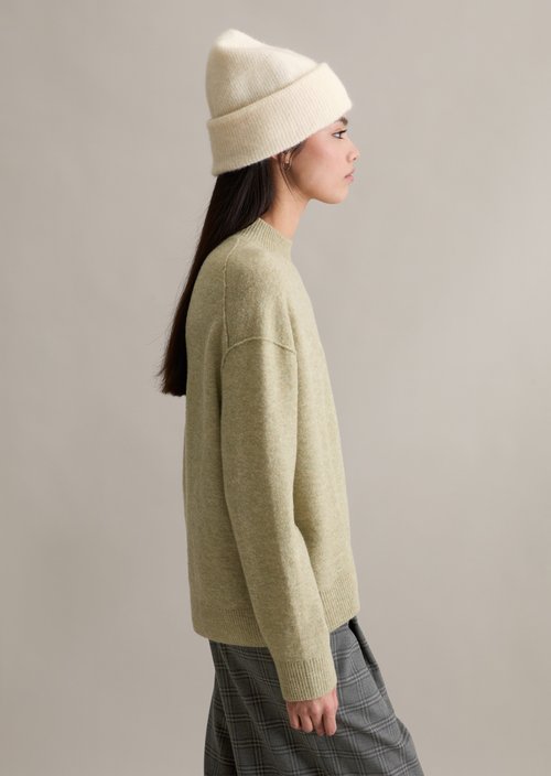 Knitted sweater regular — Medium Green Melange
