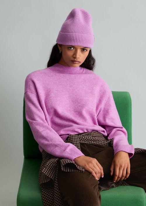 Knitted sweater regular — Medium Pink