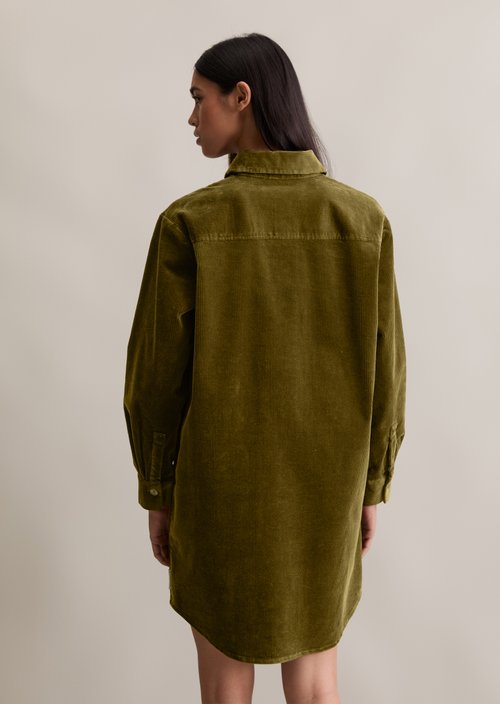 Relaxed corduroy shirt dress — Burnished Logs