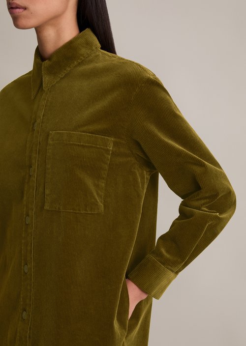 Relaxed corduroy shirt dress — Burnished Logs