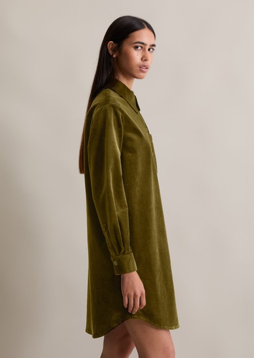 Relaxed corduroy shirt dress — Burnished Logs