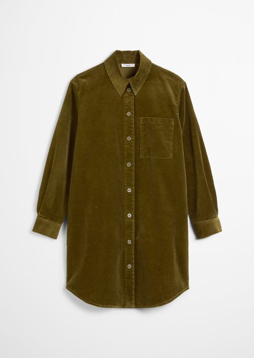 Relaxed corduroy shirt dress — Burnished Logs