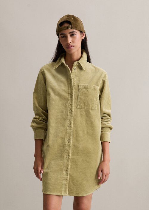 Relaxed corduroy shirt dress — Artichoke Leaf