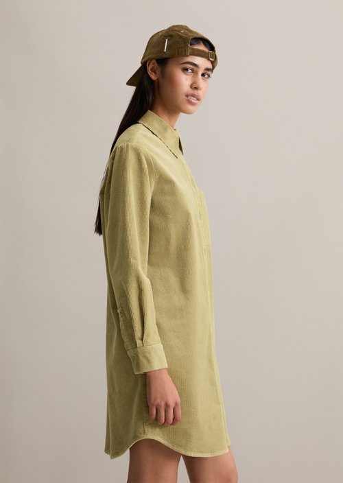 Relaxed corduroy shirt dress — Artichoke Leaf