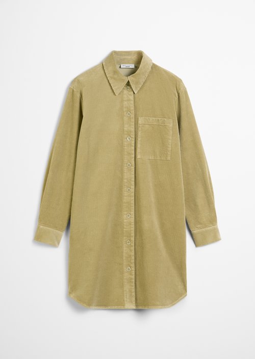 Relaxed corduroy shirt dress — Artichoke Leaf