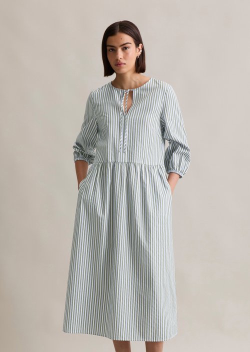 Regular striped dress — Light Green