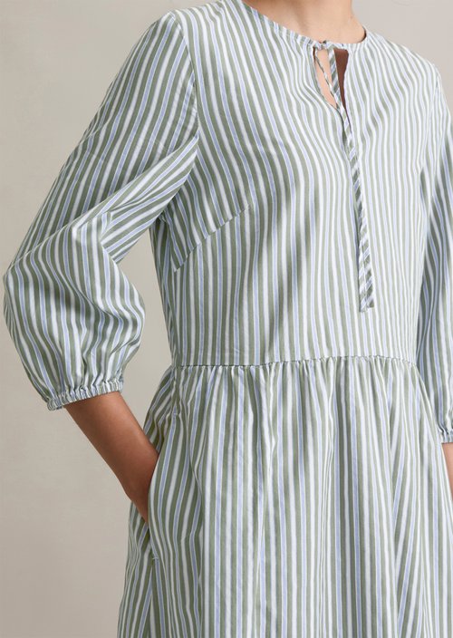 Regular striped dress — Light Green