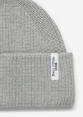 Knitted hat made from compact cotton yarn - gray | Headwear | MARC