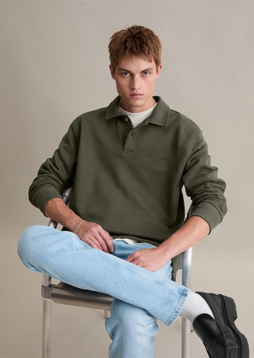 Polo sweatshirt relaxed — Pineneedle
