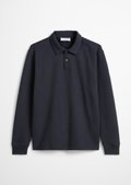 Polo sweatshirt relaxed made of heavy, structured quality