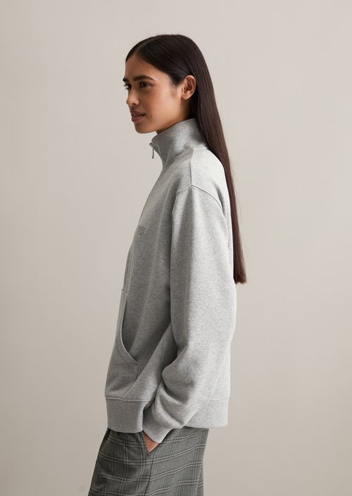 Troyer sweatshirt relaxed — Stone Melange